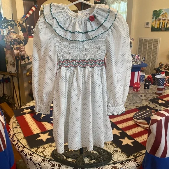 Vintage Polly Flinders Girls Smocked Dress size 4 - Picture 9 of 15